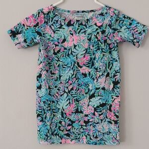 Lilly Pulitzer tropical print knit dress toddler girls sz XS resort vacation